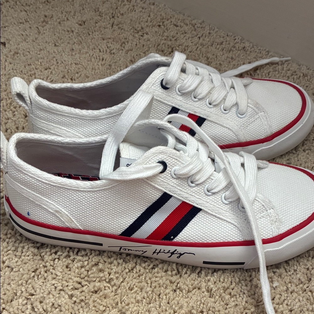 Tommy Hilfiger Canvas Sneakers with Red and Blue Accents